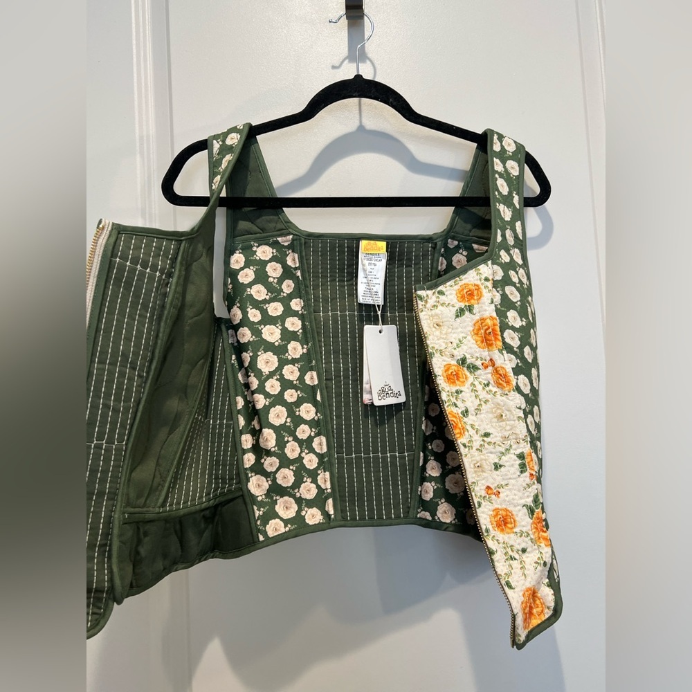 Agua Bendita Sinclair Floral Corset Top Green Size L NWT - Picture 7 of 9
